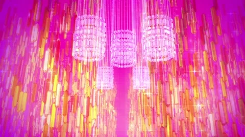 Glittering chandeliers for a classical dance backdrop. Stock Footage 160533906
