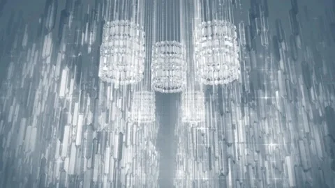 Glittering chandeliers for a classical dance backdrop. Vidéo 160533911