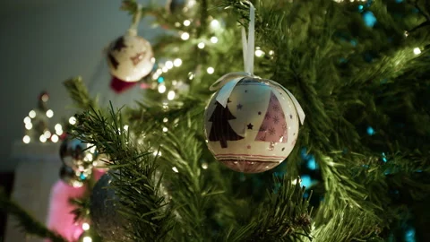Glittering Christmas tree at home Stock Footage 291525207
