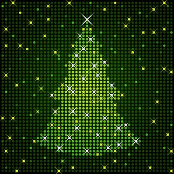 Glittering Christmas tree Stock Illustration