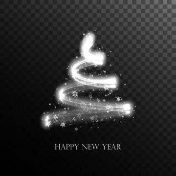 Glittering Christmas tree. Stock Illustration