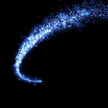 Glittering comet tail. Blue glitter sparkles Stock Illustration
