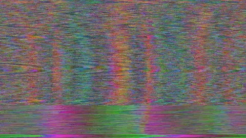 Glittering damage futuristic multi-colored noisy combination. Bad tv effect. Tv Stock Footage 112156044