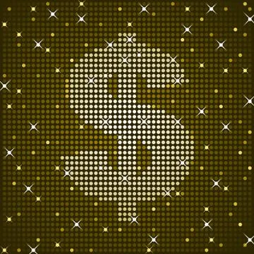 Glittering dollar Stock Illustration