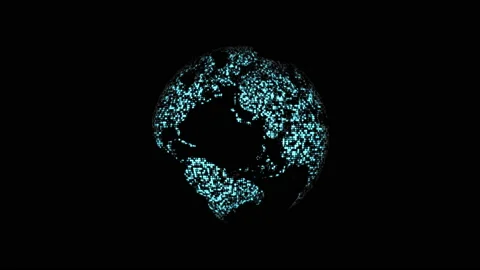 Glittering earth globe rotation Stock Footage 201487047