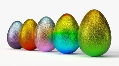 Glittering easter egg. 3d illustration Stock Illustration