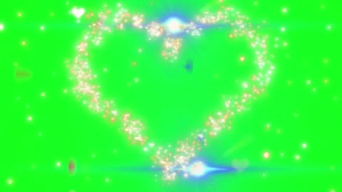 Glittering gold heart shape made of sparkles on green background with bokeh ligh 스톡 동영상 335280796