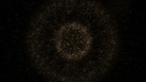 Glittering gold particles on a black background animation. Stock Footage 202192323