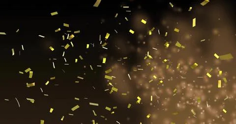 Glittering gold rectangles thin strips and square bits drifting across dark 스톡 일러스트