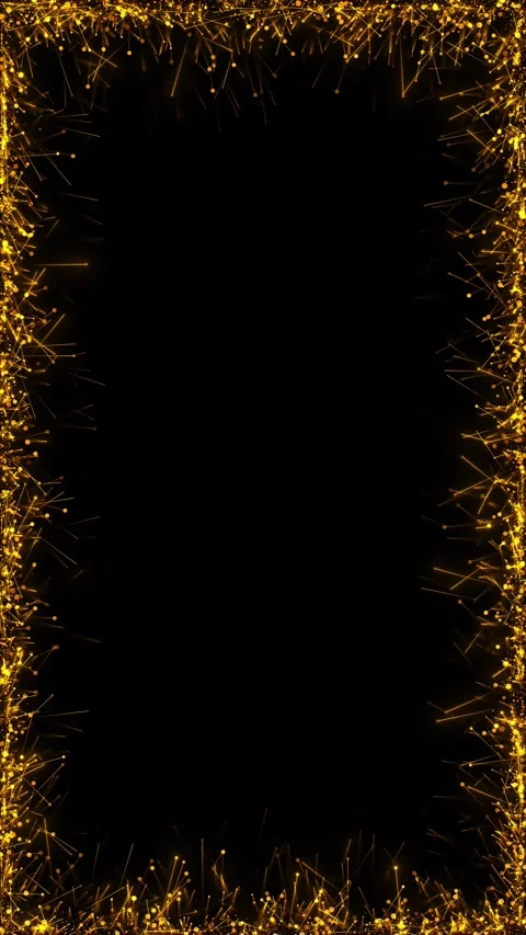Glittering golden border background sparkling particles, trails, luxurious compo Stock Footage 340471509