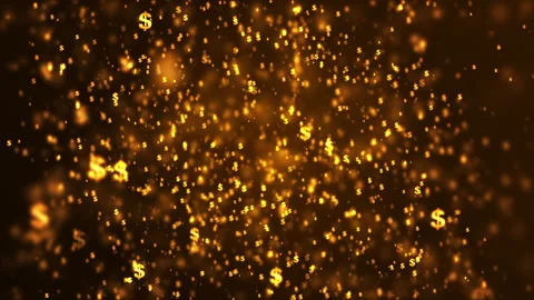 Glittering Golden Dollar Coin Abstract Background Stock Footage 338445853