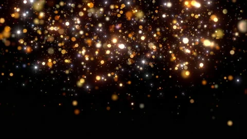 Glittering golden dust particles background Video stock 233497477
