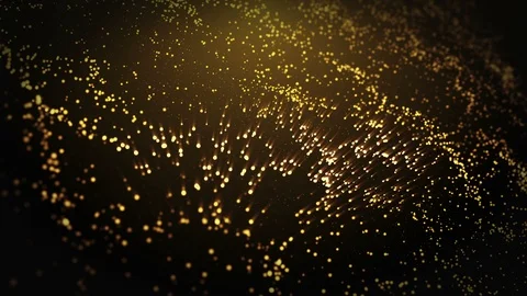 Glittering Golden Particle Background. Motion abstract of particles Stock Footage 104290463