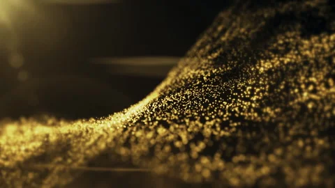 Glittering Golden Particles Light Wave Motion Background Stock Footage 162113068