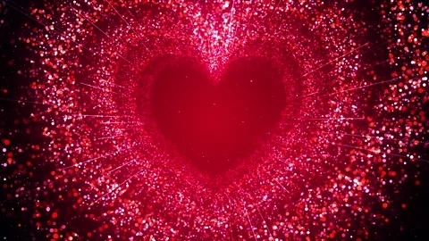 Glittering Heart Particles Background Stock Footage 348020842