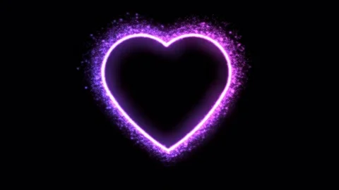 Glittering Heart Shape Animation - Loop Purple Video stock 84785114