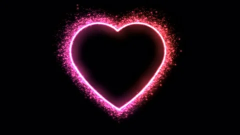 Glittering Heart Shape Animation - Loop Pink Red Stock Footage 84785170
