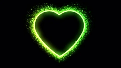 Glittering Heart Shape Animation - Loop Green Stock Footage 84785213