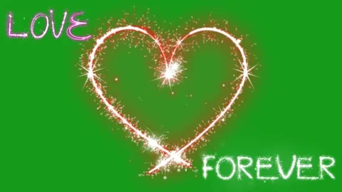 Glittering heart shape motion graphics with green screen background Stock Footage 170171599