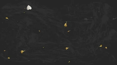 Glittering heart shapes from firework bursts. computer generated seamless loop Stock Footage 95843329