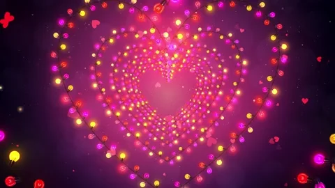 Glittering Hearts Lights Background Видео 204143389