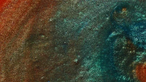 Glittering macro texture with bronze and deep blue colors blending in a smooth Stock Footage 311665230