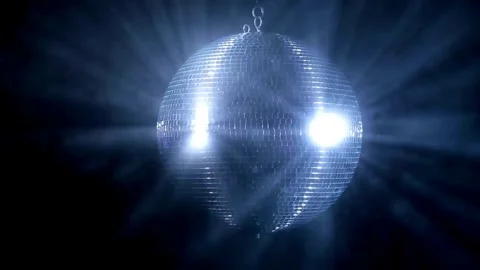 Glittering mirror disco ball at night. Entertainment, disco or music show b.. Stock Footage 265758044