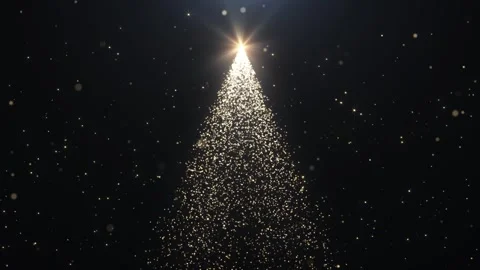 Glittering particle cascade in dark space Stock Footage 320555412