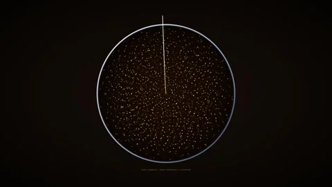 Glittering Particle Sphere &amp; Ring Loop - Golden Cosmic Energy Backdrop 스톡 동영상 341565172
