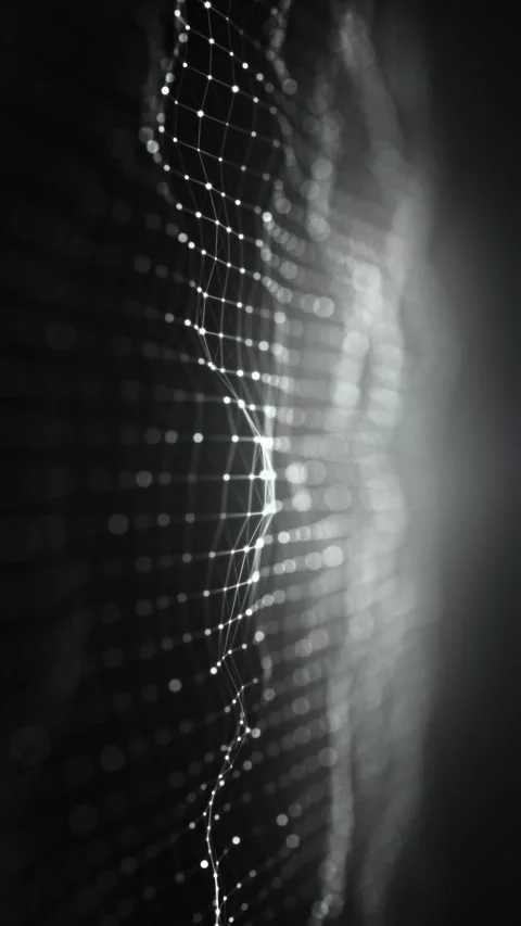 Glittering particles flow in mesmerizing abstract wave formations Stock Footage 294258464