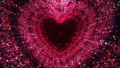 Glittering Particles Hearts Background Stock Footage 204143286