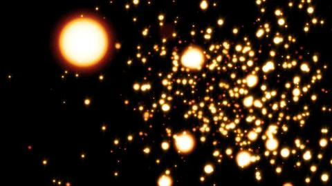 Glittering particles sparkle and drift along on a soft current Illustrazione stock