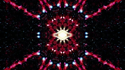 Glittering pink red kaleidoscope sequence pattern Stock Footage 161728733