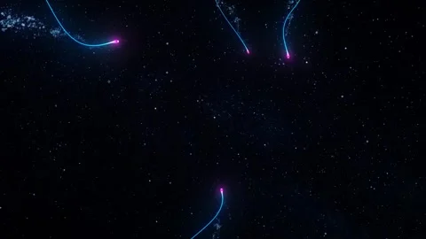 Glittering Rays Are Connecting Into Point Leaving Shining Trail Stock Footage 261728230