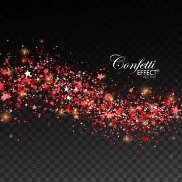 Glittering red stream of sparkles. Stock Illustration