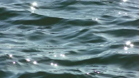 Glittering rhythmic shine on the surface of the sea Stock Footage 144270714