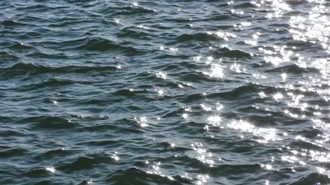 Glittering rhythmic shine on the surface of the sea Video stock 144270733