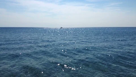 Glittering rippled waves on sea surface Stock Footage 94474011