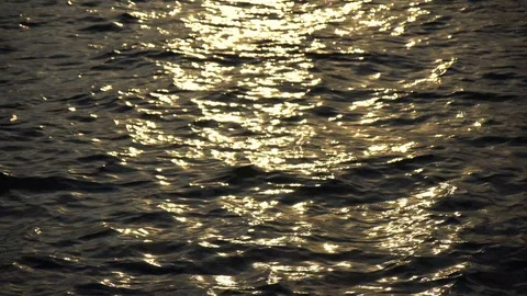 Glittering sea on  sunset Stock Footage 95148928