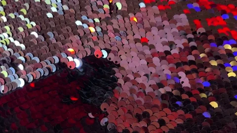 Glittering Sequins Surface with Flickering Light Reflections Stock Footage 330520226