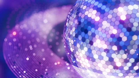 Glittering Shiny Disco Ball Hexagons Seamless Looping Motion Background VJ Loop Stock Footage 334998715