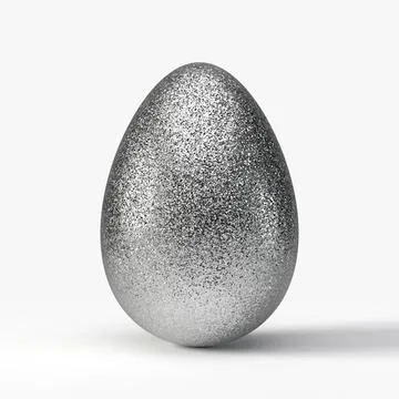 Glittering silver easter egg. 3d illustration Stock Illustration