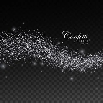 Glittering silver stream of sparkles. Stock Illustration