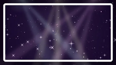 Glittering Sparkles and Stage Lights Loop on Dark Purple Background Stock Footage 341558048