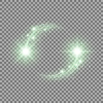 Glittering star dust, circle of lights, green color Stock Illustration