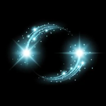 Glittering star dust, circle of lights, aqua color Stock Illustration