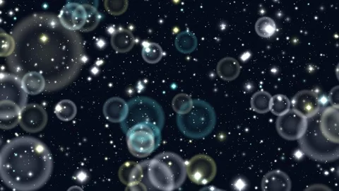Glittering star field with glowing bokeh circles. 4K Video stock 342688111