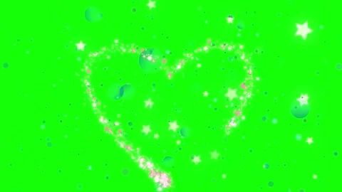 Glittering star particles float on green screen background Video stock 338215784