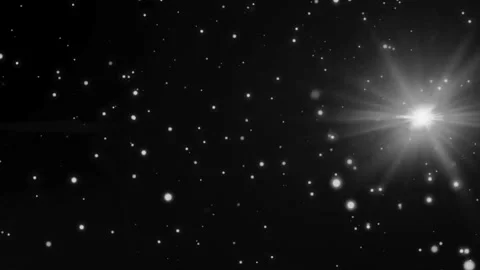 Glittering star particles floating across dark space background. Stock Footage 342753689