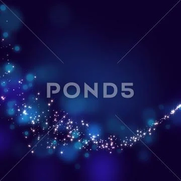 Glittering stars on bokeh background Stock Illustration